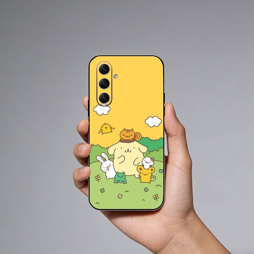 Cute Yellow P-Pompompurins Phone Case For Samsung Galaxy A73,21,22,32,71,53,52,51,80,5G Soft Black Cover