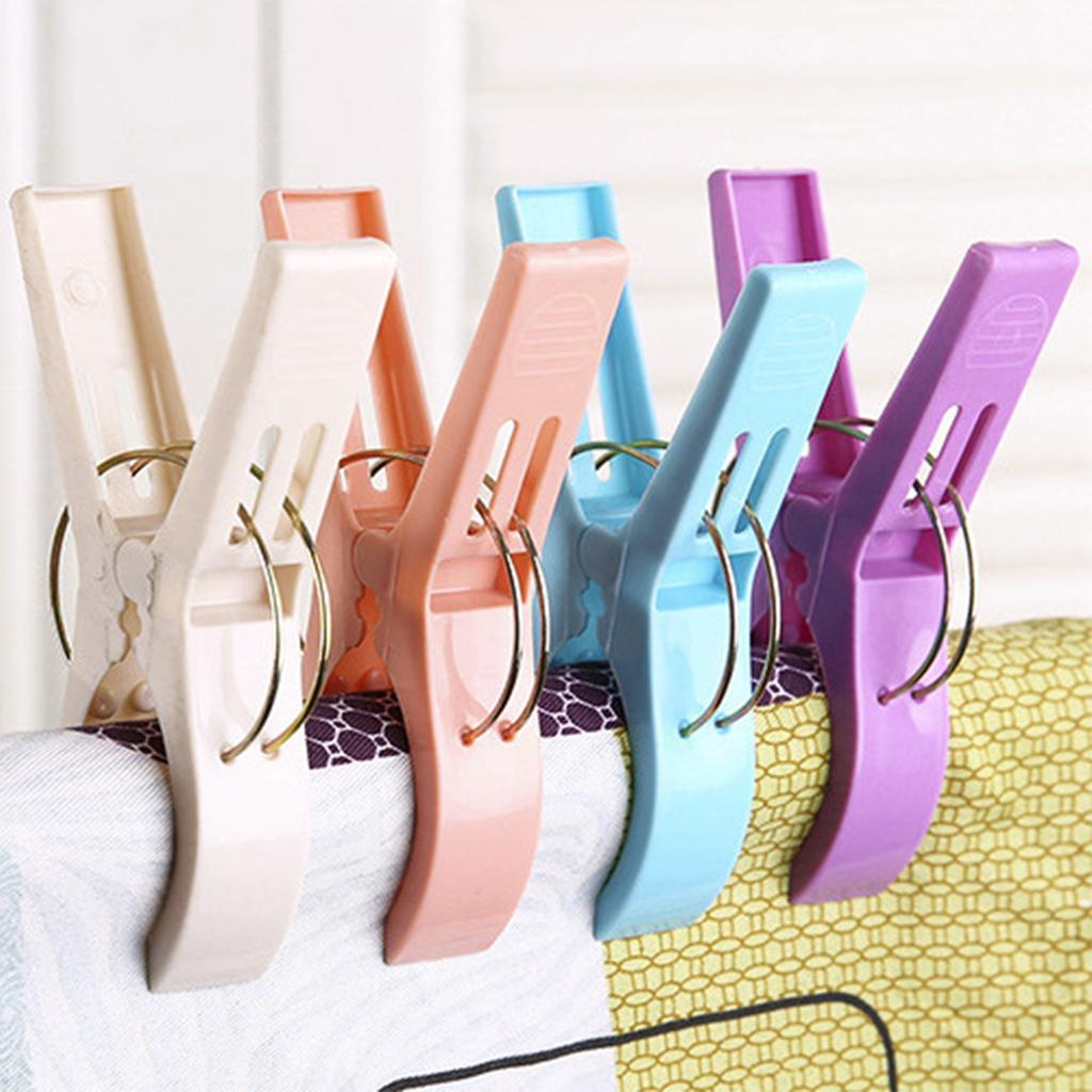 4pcs Beach Towel Clips Plastic Quilt Clips Home Blowproof Clips Windproof Clothes Clips Multicolor Heavy Duty Plastic Clips