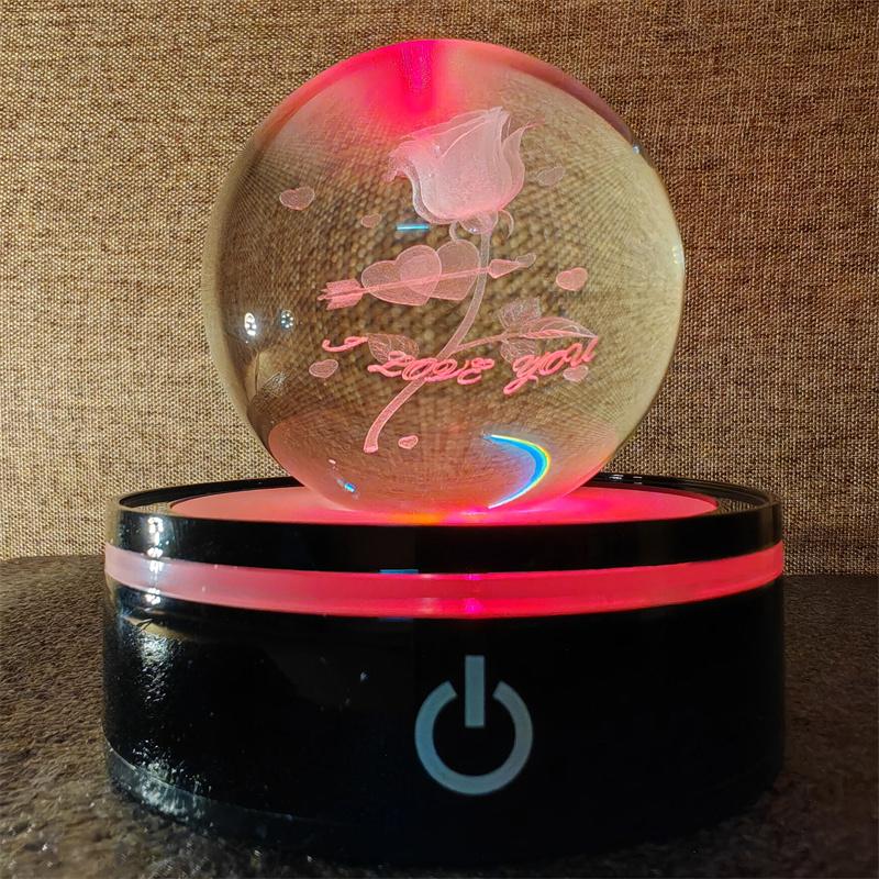 Solar System 3d kristallkula Kristallklot Laser snidad kristallkula med kulstativ Dekorativa planetsfärer Galaxy Födelsedagspresentprydnader