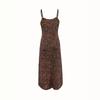 Fashion Long Women's Suspender Leopard Print Butterfly Print Dress V Sleeveless Long Dress Sexy Babes