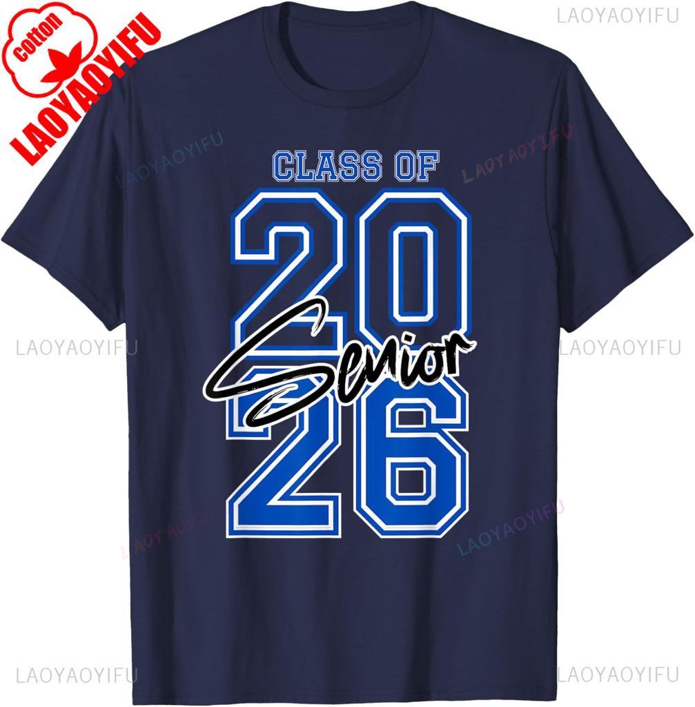 Class of 2026 Senior Gift Happy 2026 Graduation TShirt Simple Letters Style Regular Short Sleeve Unisex Allmatch Shirts