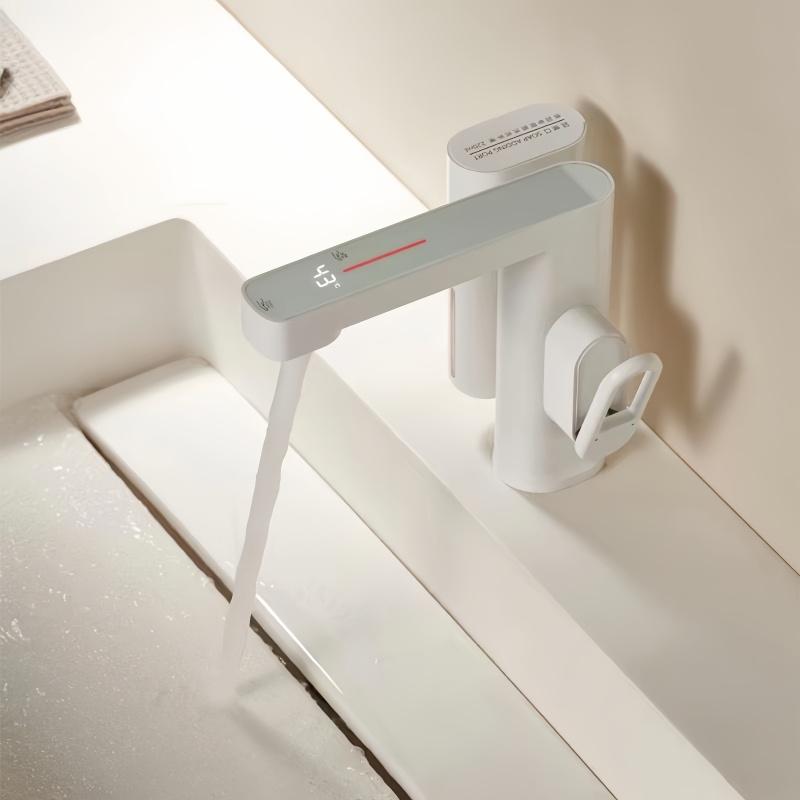 Digital Multifunctional Induction Faucet Hotel Soap Dispenser Faucet Household Bathroom Washbasin Hot and Cold Faucet белый