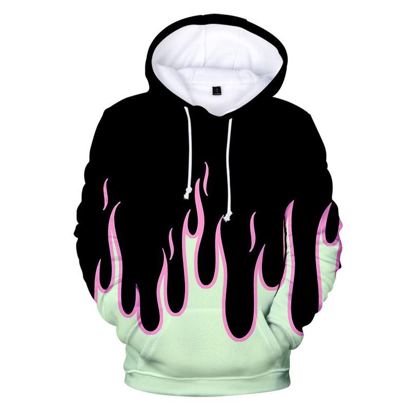 3D Printing Long-Sleeve Loose Hoodie 3D Print Long Sleeves Loose Hooded Sweatshirt