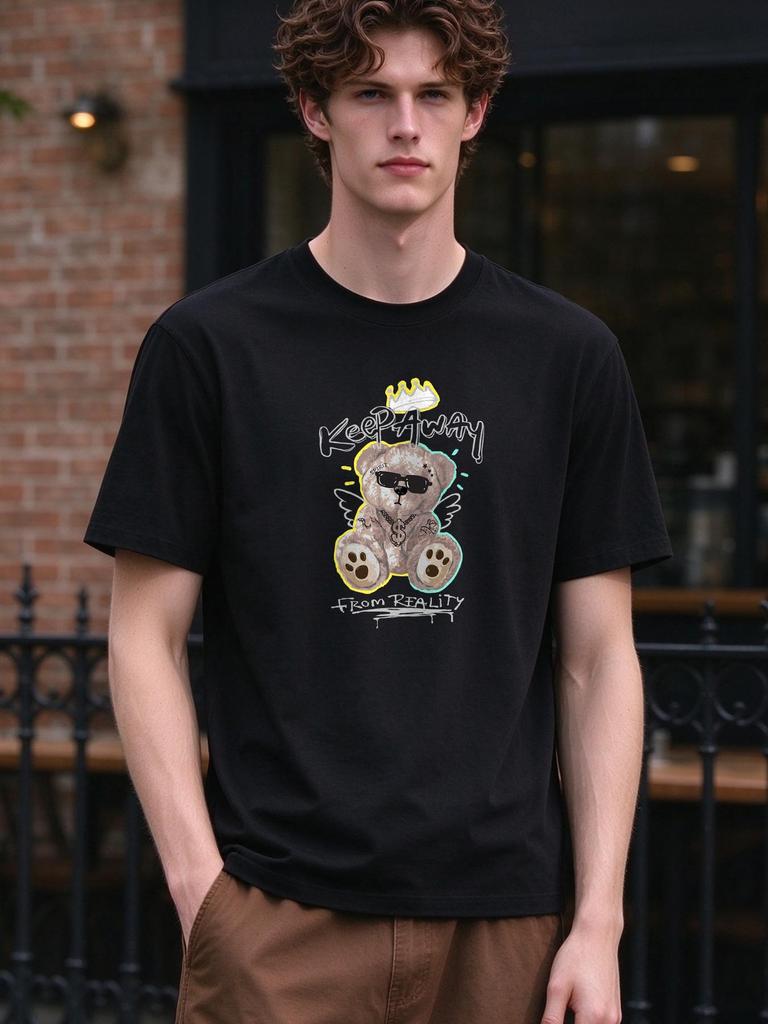 Unisex T Shirt Cool Crown Bear Print Casual Summer Comfortable Soft Daily Top Tees