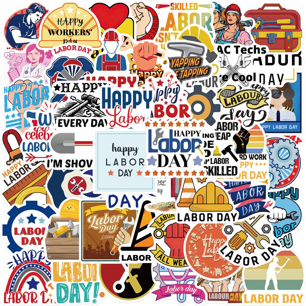 50 Cartoon Labor Worker Graffiti Stickers Personalized Decorative Guitar Notebook Suitcase DIY Waterproof