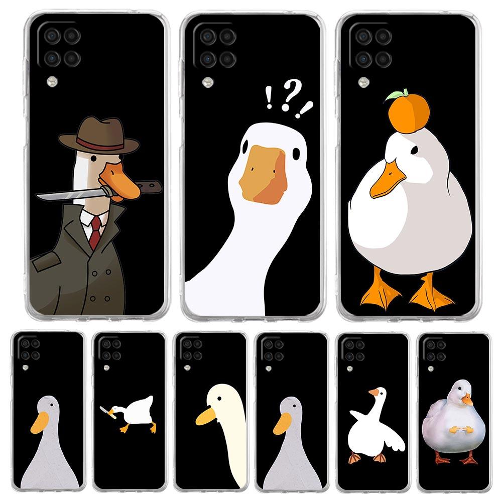 Cartoon Doubt Duck Phone Case For Samsung Galaxy A51 A71 A21S A12 A11 A31 A41 A01 A03S A22 A13 A33 A73 A53 A52 A32 5G A23 Cover