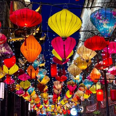 Handmade Fabric Mid Autumn Festival Antique Lantern Chinese Japanese Lantern  National Day