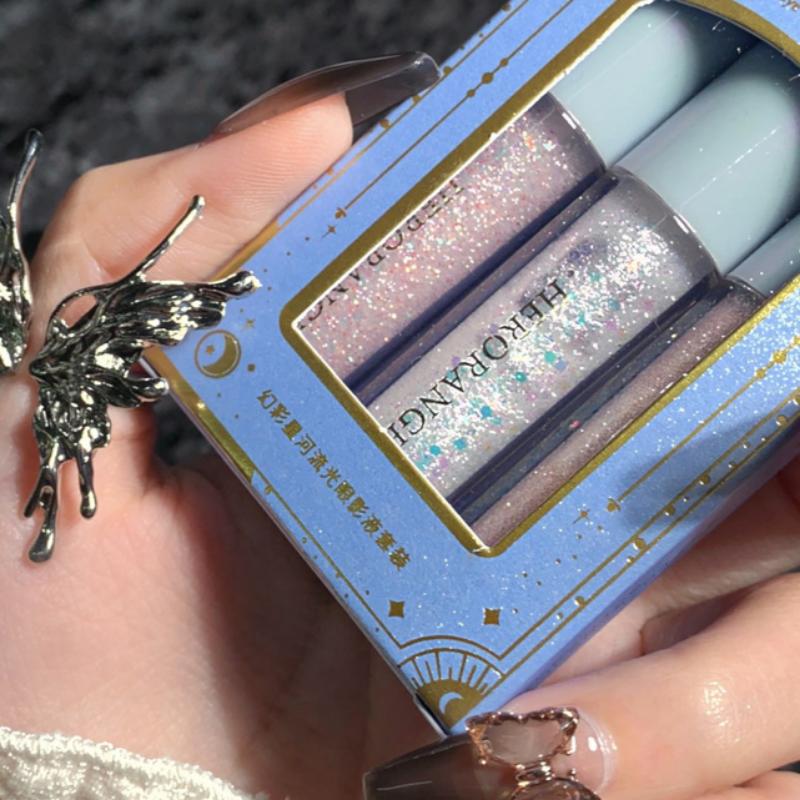 HER ORANGE Illusion Star Eyeshadow Liquid Pearlescent Super Glitter Sleeper Highlighter Diamond Glitter Eyeshadow Liquid