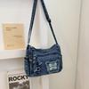 Damen Casual Denim Umhängetasche Alltags Crossbody Handtasche