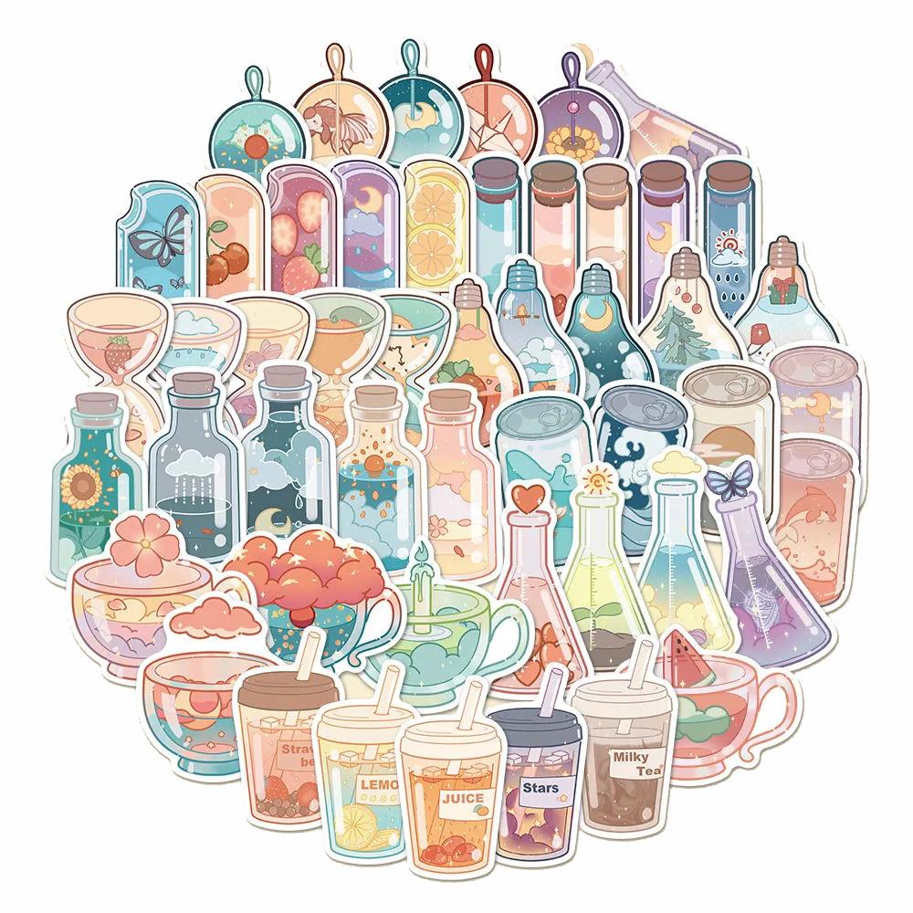 10/30/50pcs Cute Ins Style Cartoon Drink Bottle Stickers Creative Graffiti Sticker Decoration Luggage Phone Laptop Guitar Decals