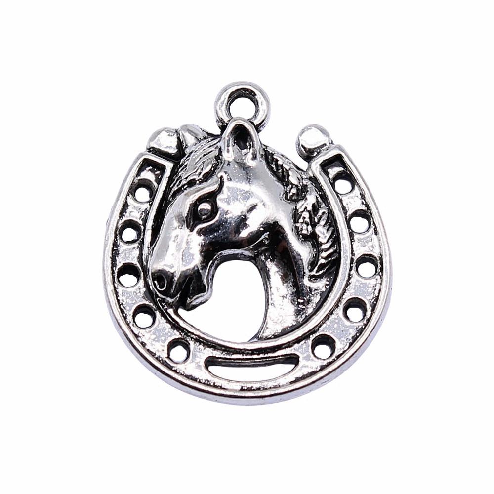 Vintage Horseshoe Charms Alloy Metal Pendants For DIY Jewelry Lucky Themed Accessories