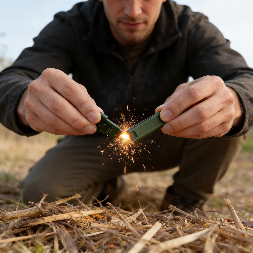 Outdoor Emergency 2-in-1 Fire And Whistle, Portable Tool, High- Fire , High- Distress Whistle, Camping, Hiking,