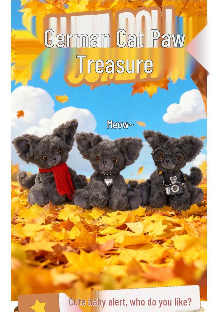 Adorable Black Cat Plush Toy – Palm-Sized Children's Companion & New Year Gift