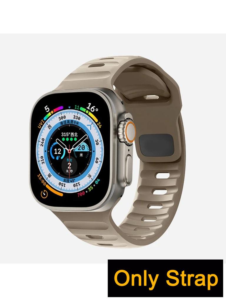 1Pc Sport Band Compatible with iWatch Series 11 10 9 8 7 6 5 4 Ultra 3 2 1 SE Soft Silicone Waterproof Replacement Strap