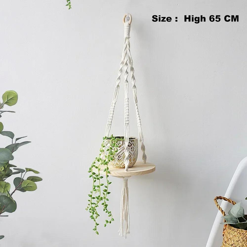 Macrame Wall Hanging Shelf Boho Home Decor Shelves On Wall Wood Decoration for Bedroom Living Room Nursery Christamas Gift