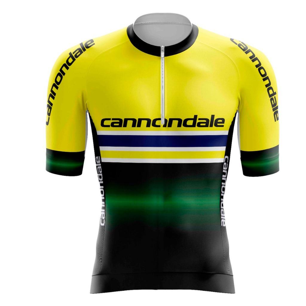 Camisa Ciclismo Verde e amarela Masculina/ Feminina e Infantil Proteção Uv50+ PP MASCULINO