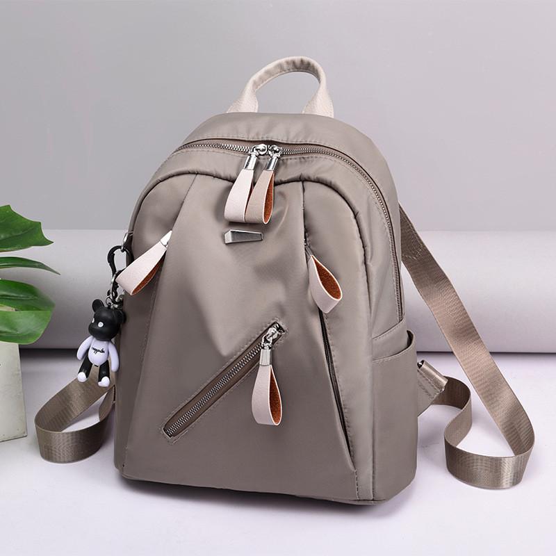 Nylon Backpack For Teens With Color Block Design And Travel Use