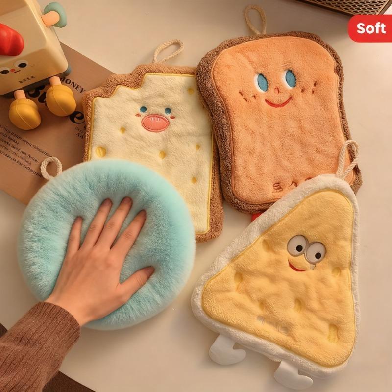 4pcs 3‑Layer Thick Coral Fleece Towels, Quick‑Dry Ultra‑Absorbent with Cartoon Patterns