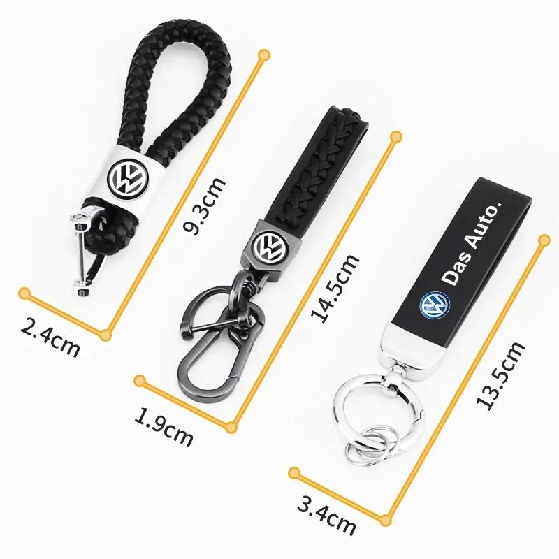 Metal Leather Car Keychain Key Ring Badge Accessories For Volkswagen Golf-5 6 7 MK6 Jetta Lavida Polo Tiguan Passat B5 B6 B7