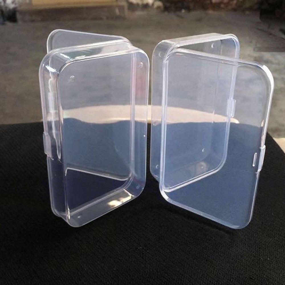 

2Pcs Display Container Small Case Box Collection Clear Plastic Storage Box Transparent