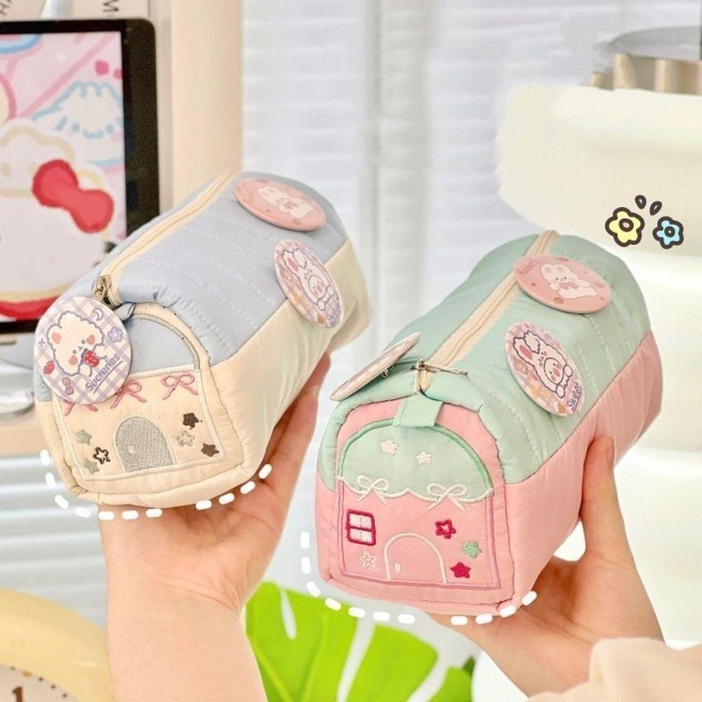 Large Capacity Pen Stationery Storage Bags Cute Student Cosmetic Pouch  Office
