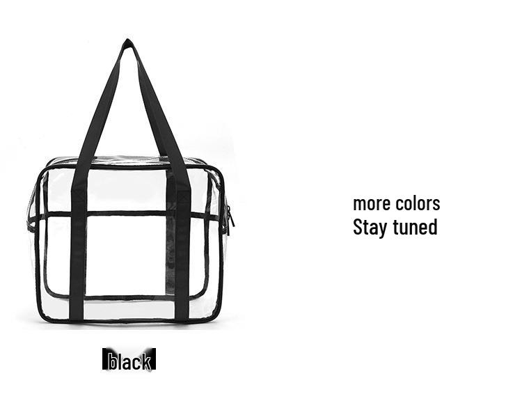 Eco-friendly Transparent PVC Zipper Makeup Bag - Waterproof, Large Capacity for Travel, Storage, or Beach Use