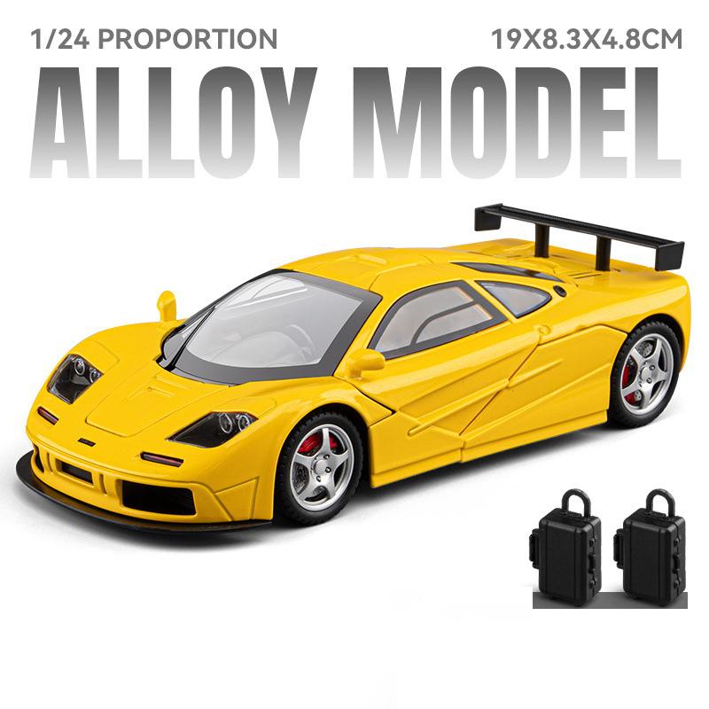

1:24 F1 LM XP4 XP5 Alloy Super Sports Car Model Diecasts Metal Track Racing Car Vehicles Model Simulation Sound Light Collection жовтий