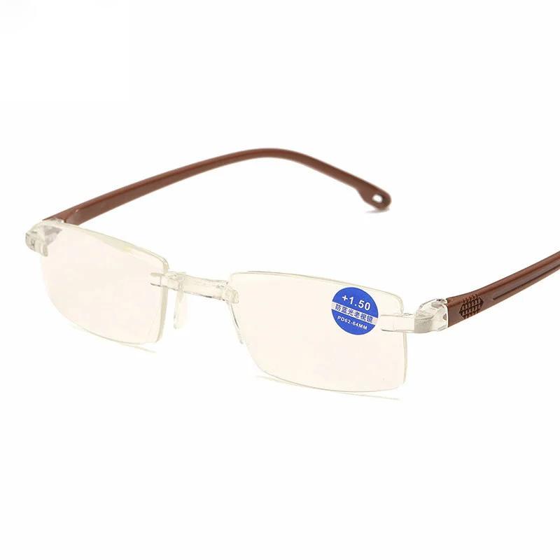 Anti Blue Light Blocking Rimless Reading Glasses Women   Square Frameless Presbyopic Glasses Diopters +1.0 1.5 2 2.5 4.0