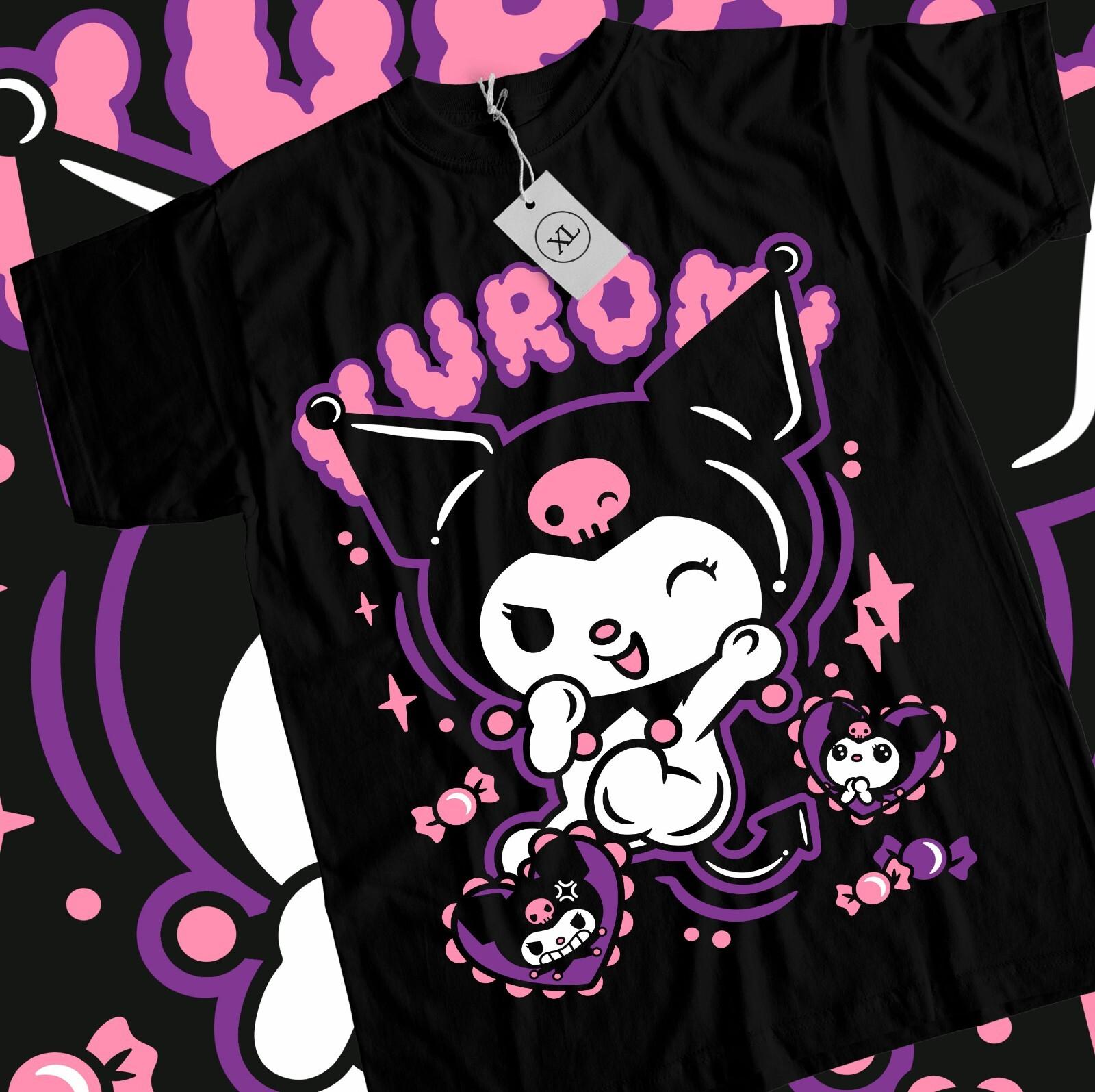 Kuromi T-shirt My Melody and Kuromi Sanrio Anime Manga Girl Kawai Shirt All Size M