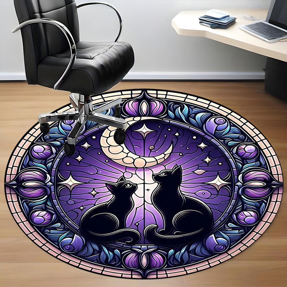 1PC Stained Cats Art Chair Carpet for Office, Indoor Non-Slip Washable Carpet, Soft Comfortable Mat For Office Room yy250930308