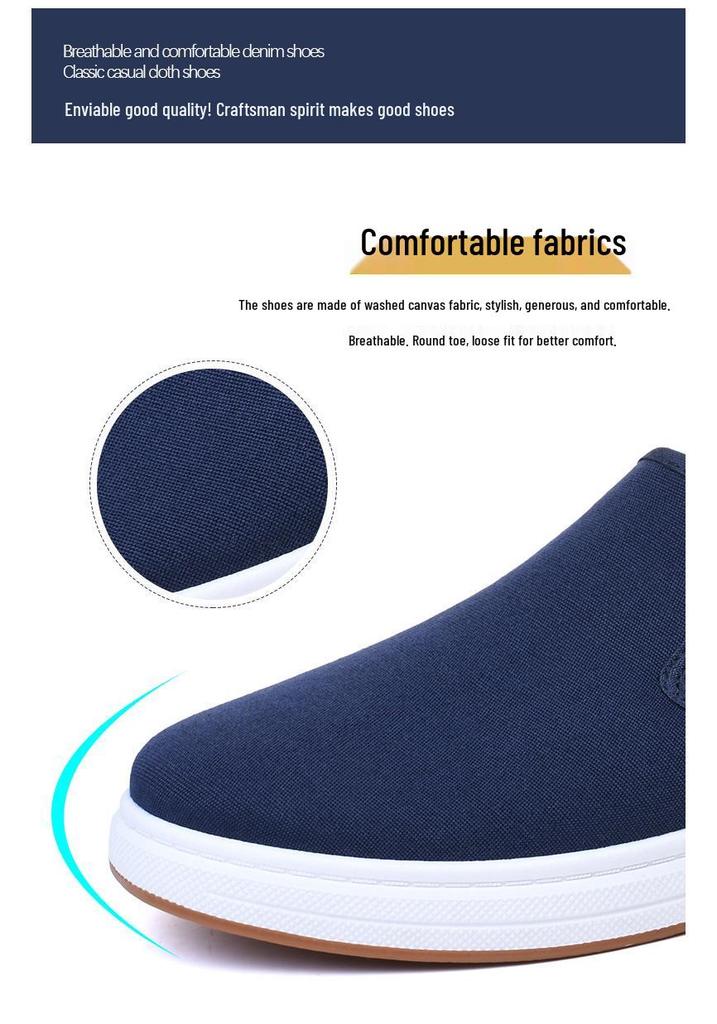 Men's Spring Casual Slip-On Canvas Shoes - Breathable, Soft Sole, Pure Cotton