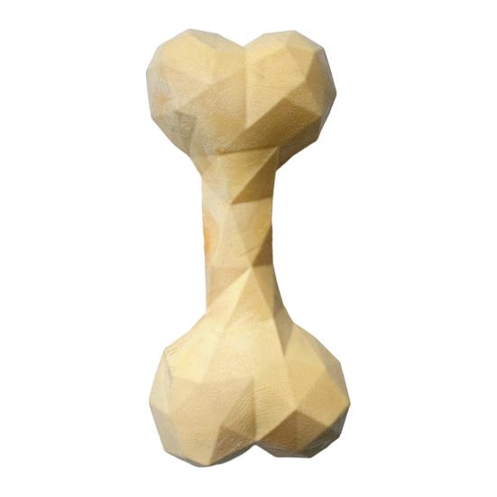 Faceted Bone Dog Toy Rubber Dog Chew Toy Teeth Cleaning Dog Bone Toy for Aggressive Chewers Puppy Teething Interactive Fetch Play