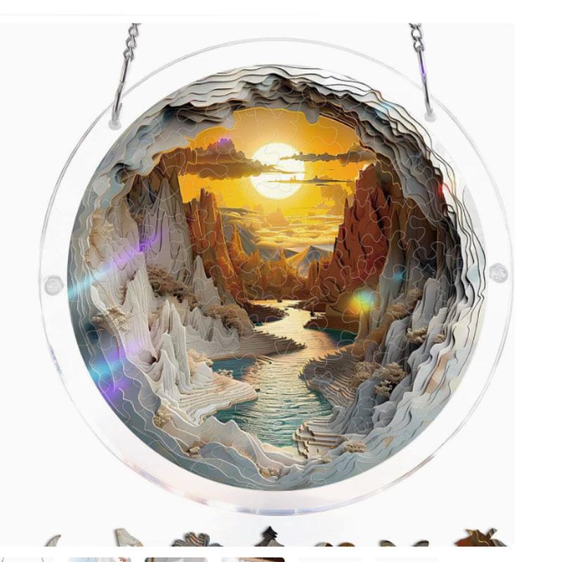 Acrylic Puzzle Sun Catcher Window Hanging Ornament - Home Decor