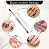 2 Pcs Gel Builder Brush, Double Ended Nail Art Brushes Hard Gel Brush French Manicure Brushes with Transparent Pen Box for Home DIY Salon Design