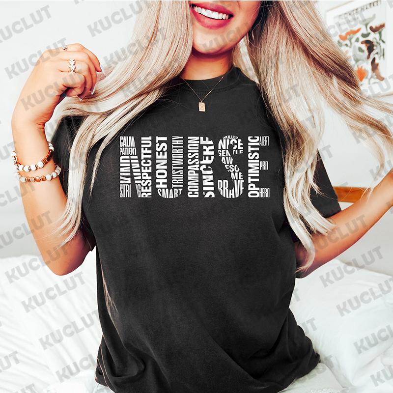 New Nurse Black T-shirts for Unisex Nurse Graduate Gift Nursing School Tee Shirts RN Tshirts Short Sleeve Summer Fashion Shirt