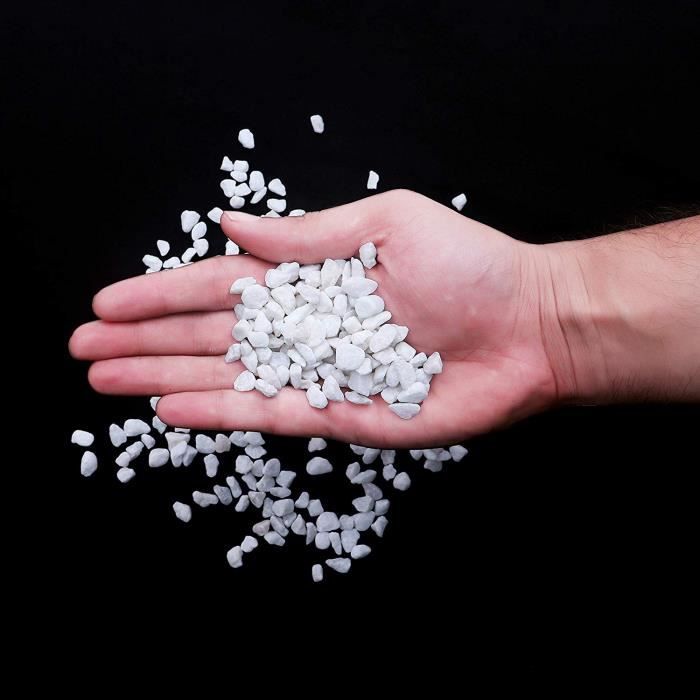 Gravier Décoratif - Mélange de Cailloux Décoratifs Environ 1,2 cm - Gravier Blanc pour Pots de Fleurs, Plantes, Jardinières, Bols