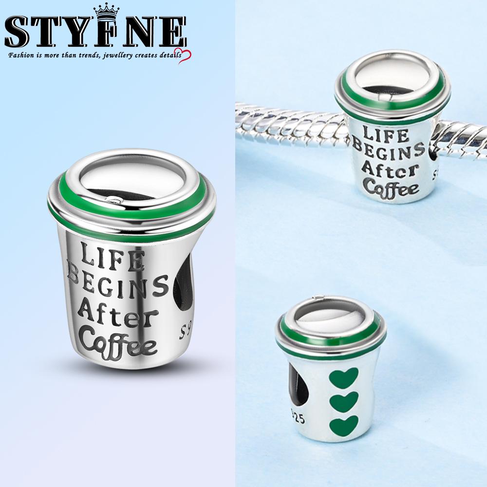Copper American Coffee Fries Charm Plata Pendant Beads Fit Charms Original Bracelet For Women Jewelry Making