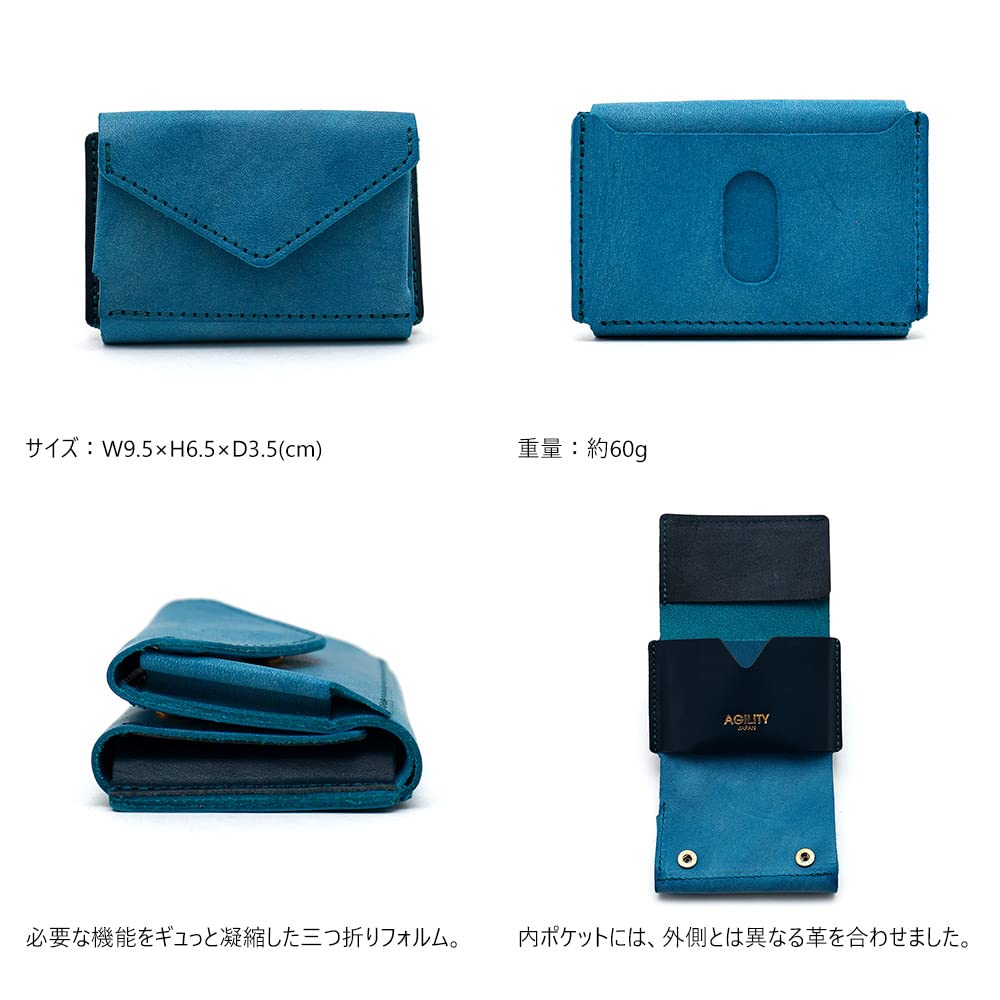 Agility Affa Nano WalletRoloma [Mini Wallet, Tri-fold Wallet, Compact Wallet] Turquoise (9141) 
