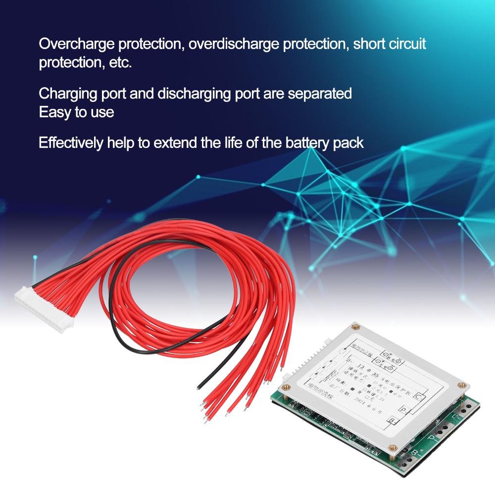 with Cable PCB Protection Board 13S 48V 35A PCB Board  For Li Ion Battery Cell Pack