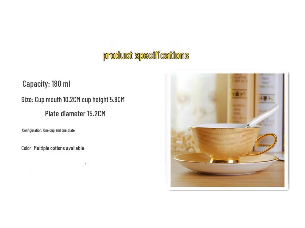 Zlacená evropská kostní porcelánová kávová a čajová sada s podšálkem