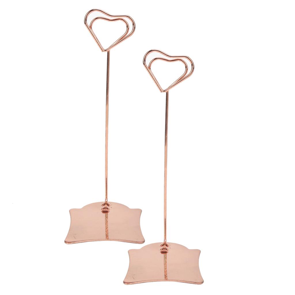 2Pcs Table Number Holder Multipurpose Durable Name Card Clips for Wedding Party OfficeRose Gold
