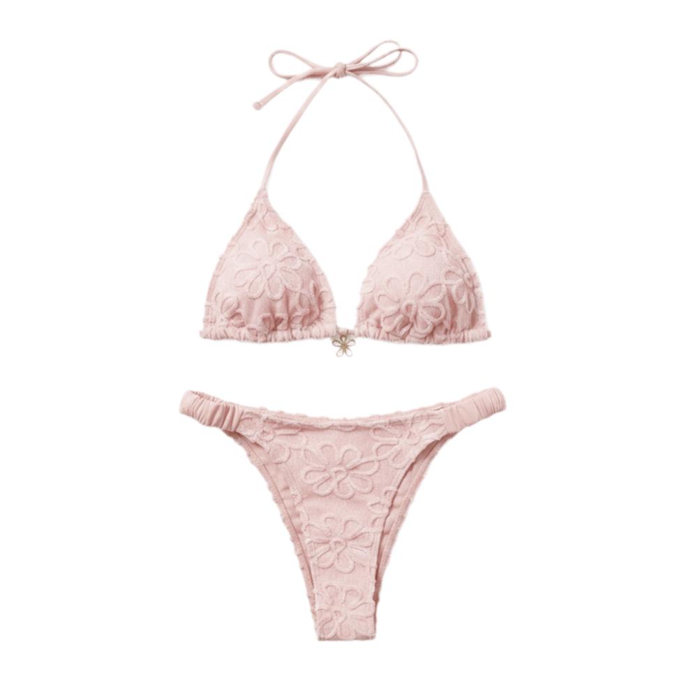 Deep V Halter Bikini Set Two-Piece Summer Beachwear Push Up Ladies' Swimwear Beachwear