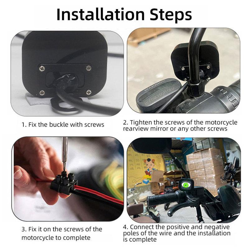 12-36V Motorcycle LED Dynamic Pupil Demon Eye Decorative Light With Remote Control 6 Modes Devil Eye Motorbike Retrofit Kits