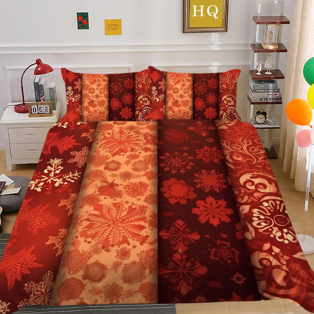 

Рождественская печать 3D-печать Полиэстеровая наволочка Пододеяльник Набор из двух или трех предметов EU Single 135*200