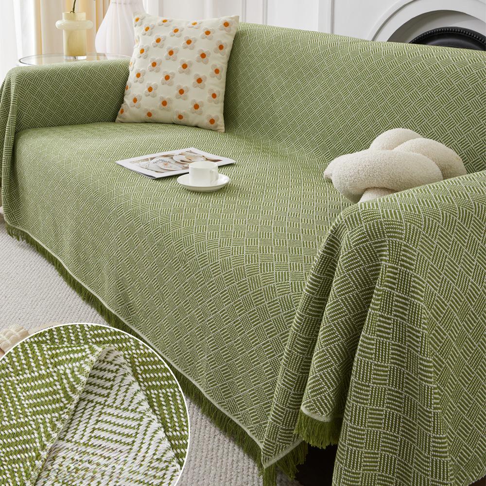 Sofa Towel Cover Cloth Ins Style Double-Sided Available Cotton Yarn Chenille Simple One-Piece Sofa Cushion Cover Towel All Wrapped Cover Cover