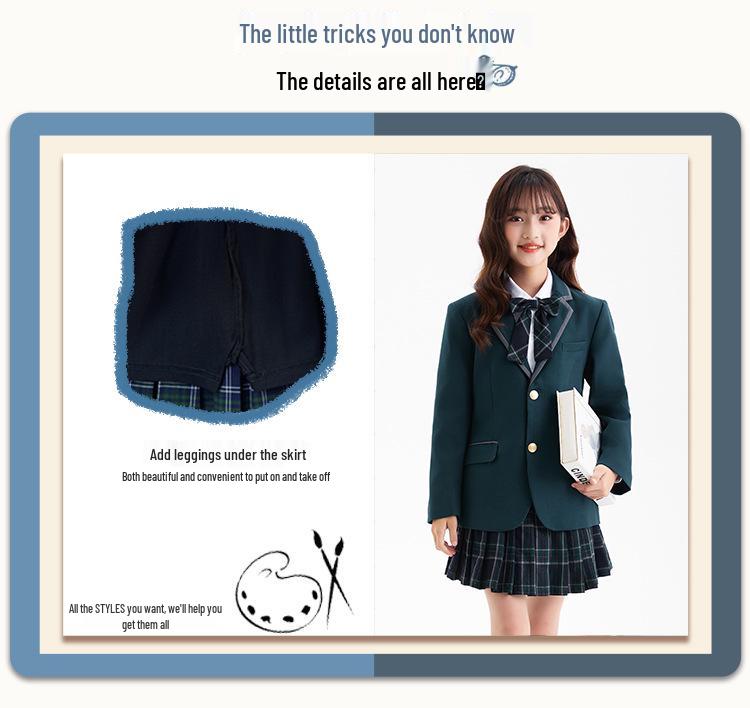 British Style School Uniform Set for Boys & Girls - Autumn/Winter Kindergarten & Performance Suit