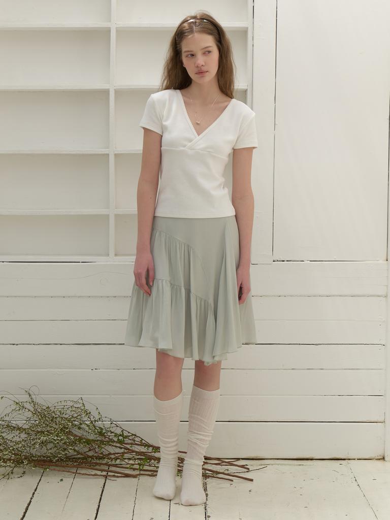 Liel Ena Chiffon Shirring Skirt (Mint)