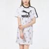 Puma Floral Print Letter Casual Sport Breathable Round Neck Short Sleeve Dress Women Dress White 532044-02
