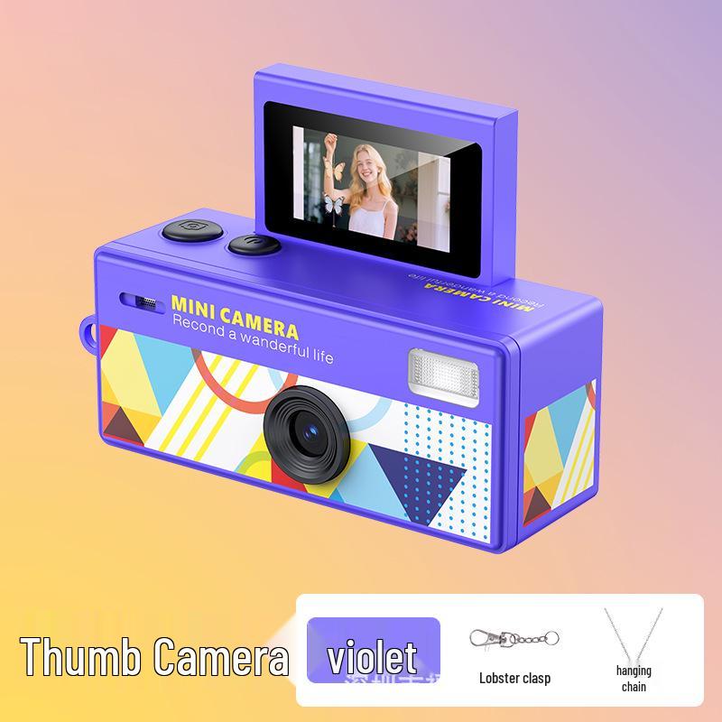 

LK030 Kid s Compact Flip Camera: Portable Outdoor Thumb Cam фиолетовый