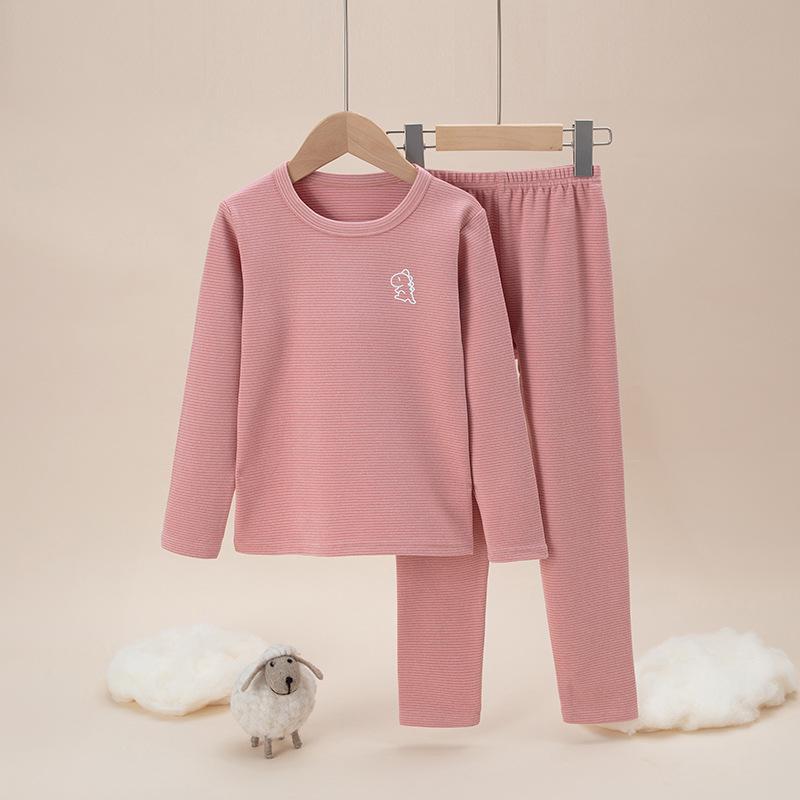 

Детский двухсторонний плюшевый термопижамный комплект - осенний полосатый верх и низ для мальчиков и девочек 160 cm